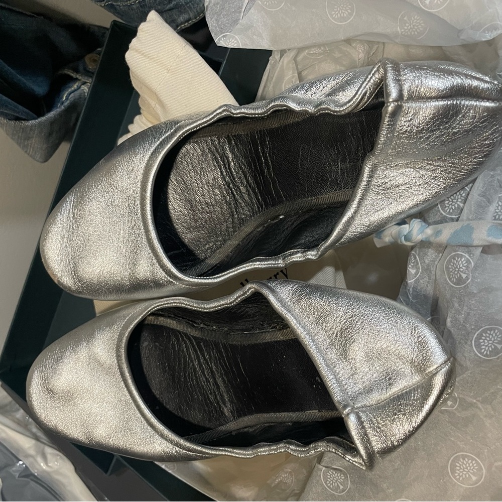 Mulberry Silver Ballerina Flats